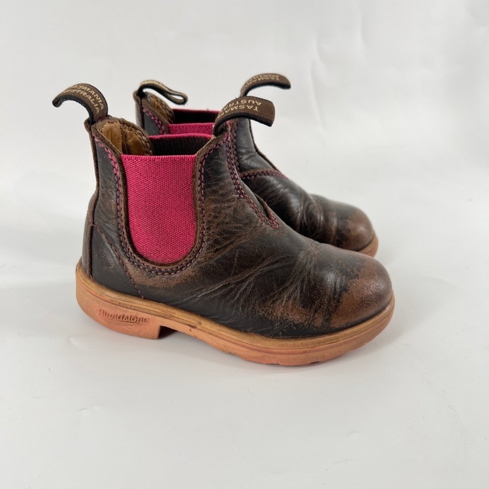 Blundstone 2251 Kids Boots 9 US /AU 8 Brown Pink Leather Chelsea Shoes Girls